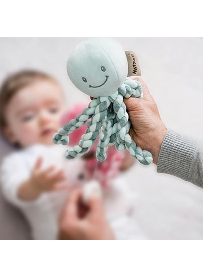 Nattou Lapidou - Piu Piu Octopus Plush Toy for Newborn Babies, Comforting, Soothes for Sleep - Green & Mint Green - Image 3