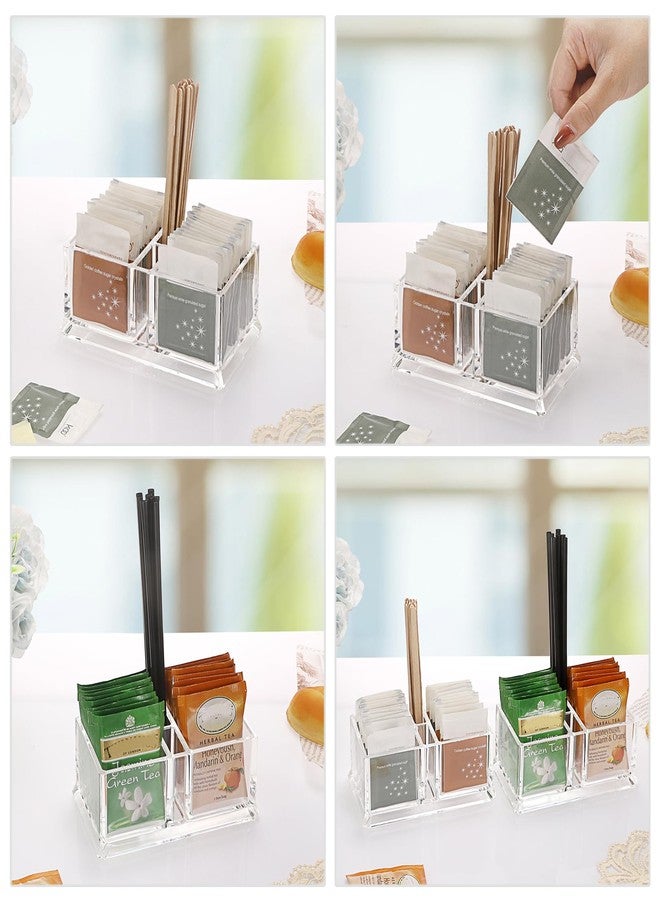 ELLDOO Sugar Packet Holder, Acrylic Sugar Bowl for Restaurant, Tea Bag Organizer, Coffee Stirrers Straws Small Condiments Packet Holder, Sugar Caddy Dispenser for Countertop Coffee Bar - Image 5