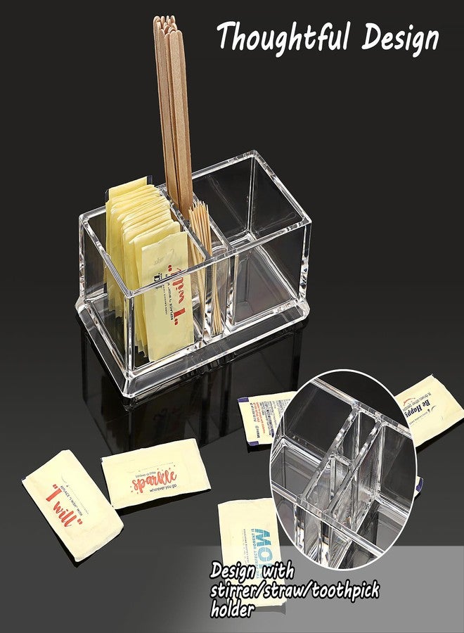 ELLDOO Sugar Packet Holder, Acrylic Sugar Bowl for Restaurant, Tea Bag Organizer, Coffee Stirrers Straws Small Condiments Packet Holder, Sugar Caddy Dispenser for Countertop Coffee Bar - Image 3