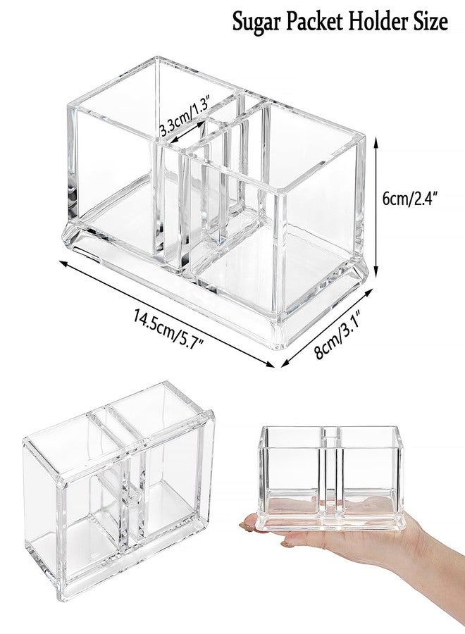 ELLDOO Sugar Packet Holder, Acrylic Sugar Bowl for Restaurant, Tea Bag Organizer, Coffee Stirrers Straws Small Condiments Packet Holder, Sugar Caddy Dispenser for Countertop Coffee Bar - Image 2