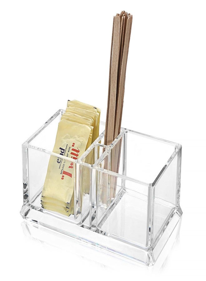 ELLDOO Sugar Packet Holder, Acrylic Sugar Bowl for Restaurant, Tea Bag Organizer, Coffee Stirrers Straws Small Condiments Packet Holder, Sugar Caddy Dispenser for Countertop Coffee Bar - Image 1