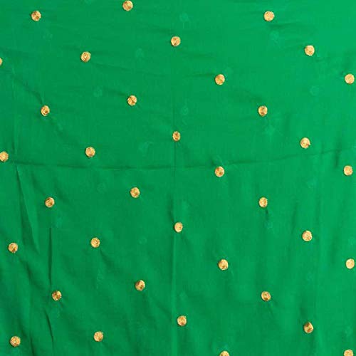 themilestocks Woman's Embroidered Chiffon Dupatta Scarf Shawl Wrap Soft Indian Bridal Wedding (Green 2) - Image 4