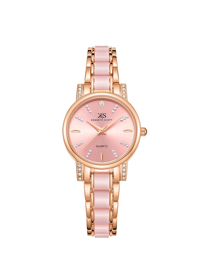 KENNETH SCOTT Women's Resin+Alloy Analog Watch K23547-KCPP - 30 mm  - Image 1