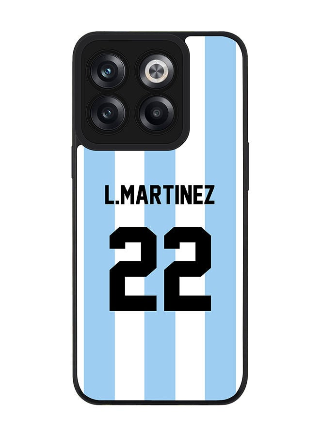 Stylizedd Rugged Black edge case for OnePlus 10T Slim fit Soft Case Flexible Rubber Edges Anti Drop TPU Gel Thin Cover - Football Team - Argentina Player Name - L.Martinez - Image 1