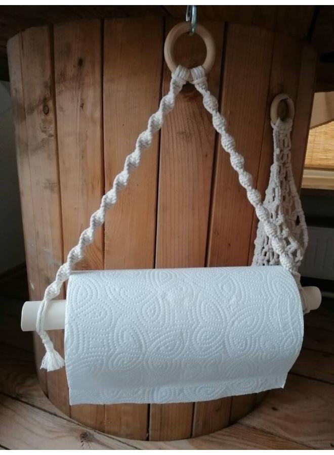 Antikiano Macrame paper roll tissue holder - Image 1