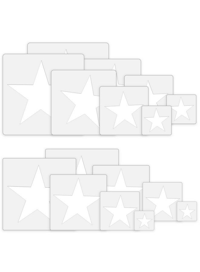 Abnaok 16Pcs Star Stencils For Crafts Plastic 5 Point Star Stencil Star Templates Stars Stencil Template Pentagram Stencil Large Star Stencils For Painting On Wall Window Home Decoration Diy Crafts - Image 1
