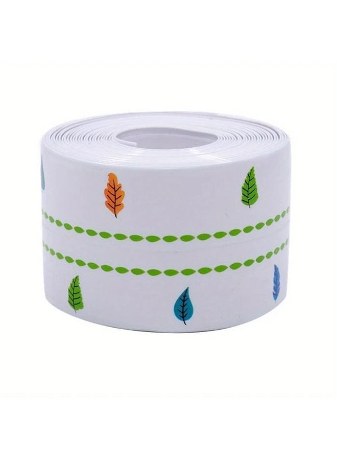 Peach Blue Green Pink Floral PVC Waterproof Sealant Tape For Kitchen Bathroom - Image 1