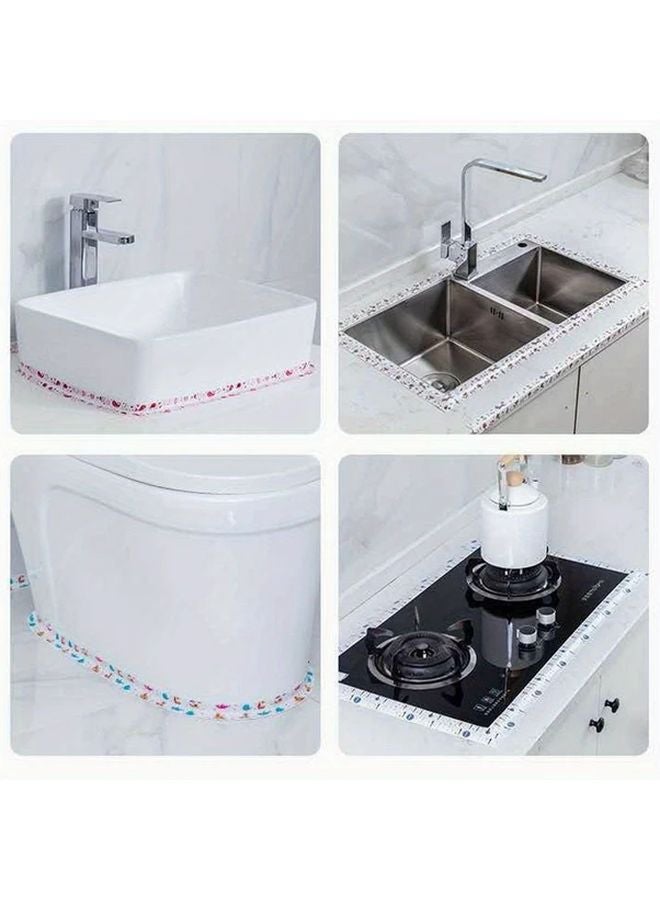 Peach Blue Green Pink Floral PVC Waterproof Sealant Tape For Kitchen Bathroom - Image 5