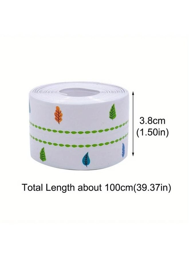 Peach Blue Green Pink Floral PVC Waterproof Sealant Tape For Kitchen Bathroom - Image 4