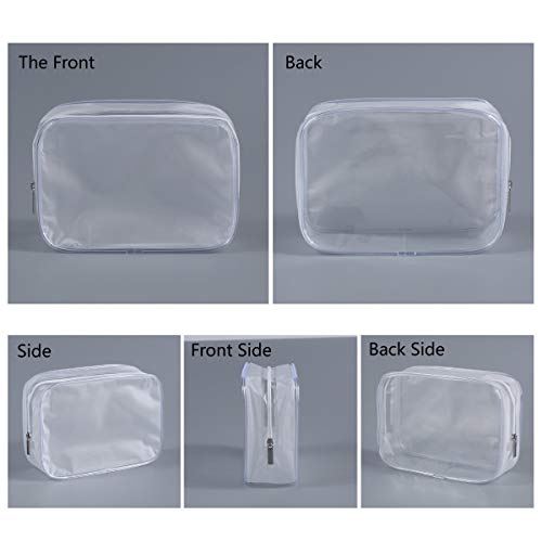 BEFORYOU 6 Pack Clear Toiletry Carry Pouch with Zipper Portable Plastic Waterproof Cosmetic Bag TSA Approved for Vacation Travel Bathroom and Organizing (White, Small) - Image 3