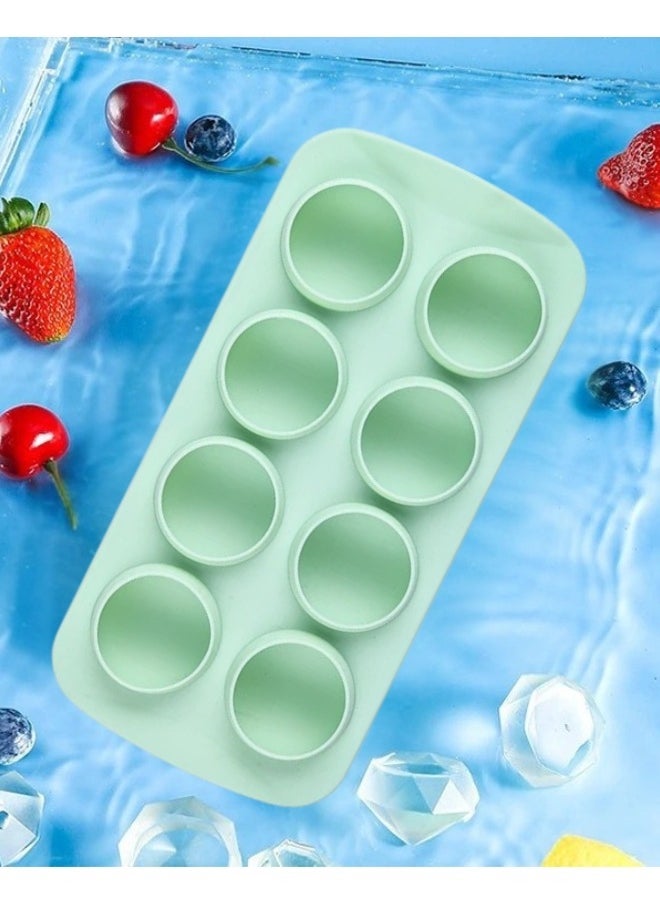 Generic 8-Cavity Easy Release Reusable Silicone Molds Makers Round Ice Cube Trays  - Image 1