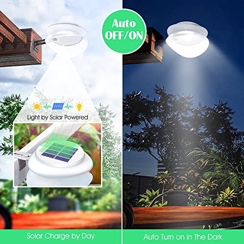DBF Outdoor Solar Gutter Lights - Solar Fence Lights Outdoor Waterproof LED Deck Lighting Wall Mount Decorative Auto On/Off for Eaves Yard Garage Garden Deck Patio Railing (6 Pack, White) - Image 3