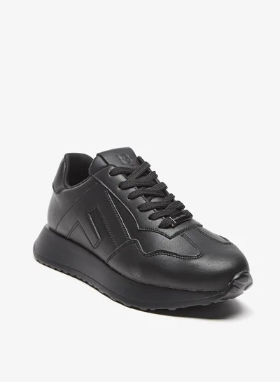 Flora Bella By Shoexpress Monotone Low Ankle Sneakers with Lace-Up Closure
