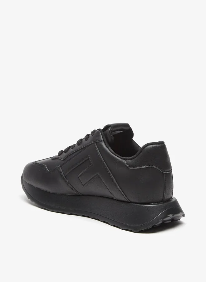 Flora Bella By Shoexpress Monotone Low Ankle Sneakers with Lace-Up Closure