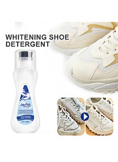 JUE-FISH Shoe Whitener Detergent，White Colour Restorer For sneakers，canvas & leather shoes，Instant Shoe Whitening Polish for a Brighter & Cleaner Look（100ml）  - Image 2