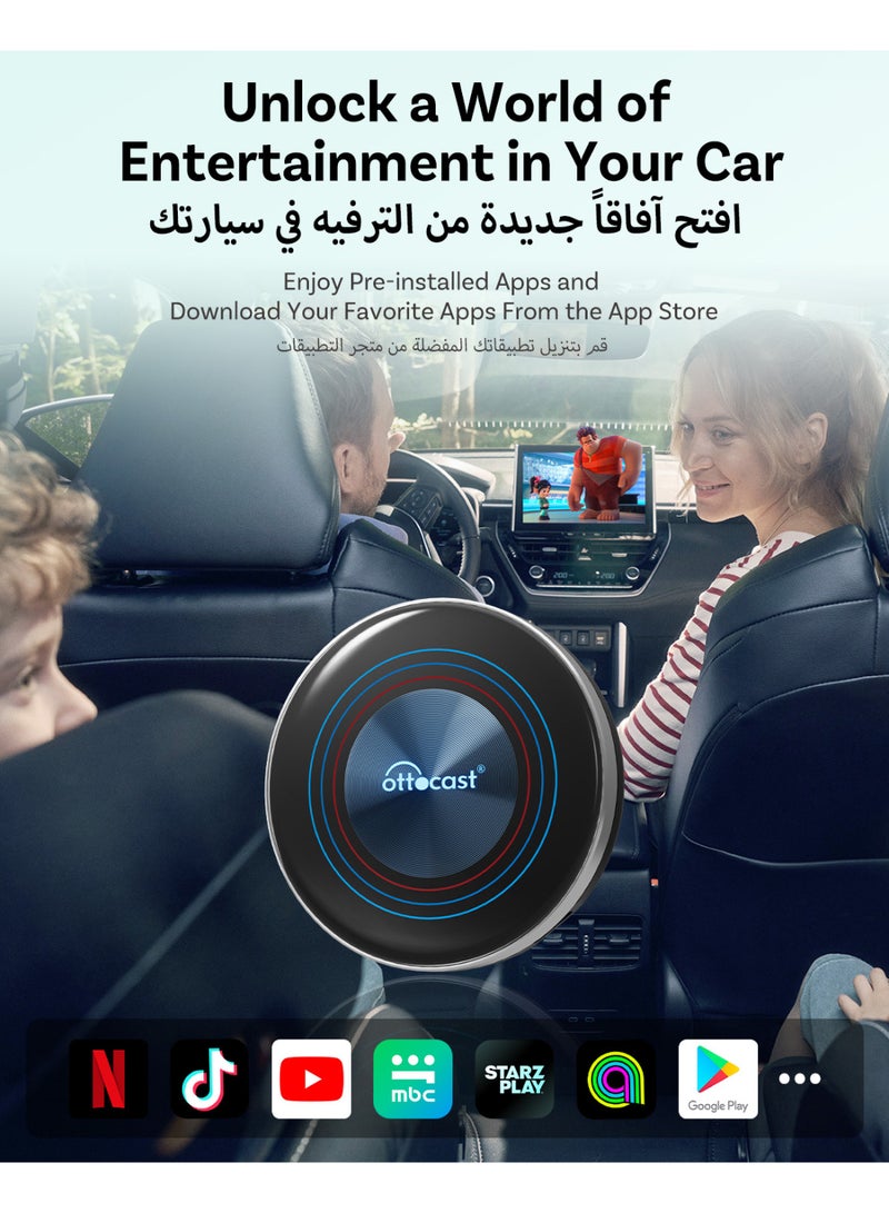 OTTOCAST I3 BMW AI Box Google Play YouTube Netflix Tiktok Disney, with SIM & SD Card Slot, for Car with OEM Wireless CarPlay - Image 3