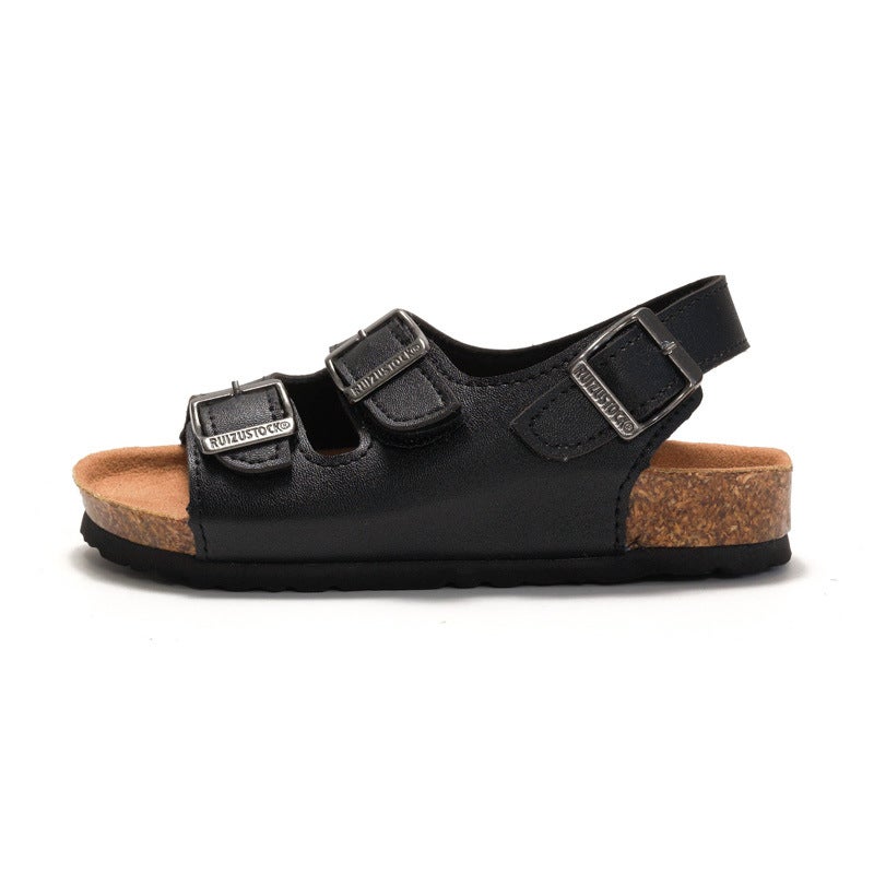 2025 Ruizu Spring and Summer Children's Cork Sandals Boys Parent-child Sandals and Slippers Girls Breathable Beach Shoes Casual - Image 1