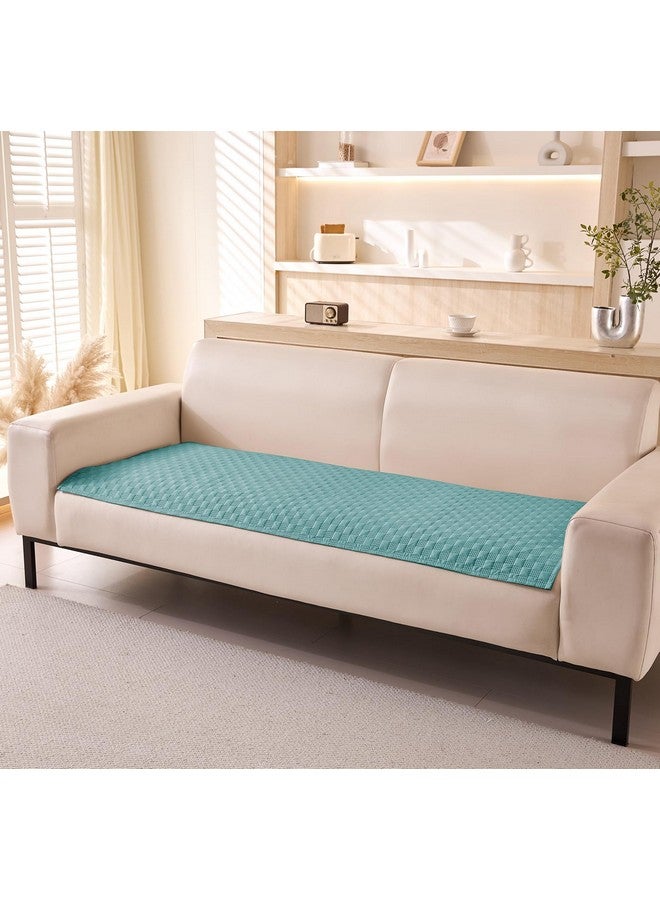 House of Quirk Luxury Waterproof Sofa Cover 1/2/3/4 Seater Anti-Slip Plaid Sofa Cover Washable Sofa Slipcover Furniture Protector from Pets Replacement Protector (2 pc Armrest Light Blue, 50x70cm) - Image 2