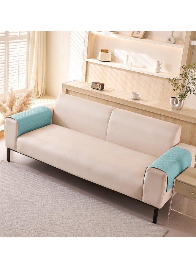 House of Quirk Luxury Waterproof Sofa Cover 1/2/3/4 Seater Anti-Slip Plaid Sofa Cover Washable Sofa Slipcover Furniture Protector from Pets Replacement Protector (2 pc Armrest Light Blue, 50x70cm) - Image 1