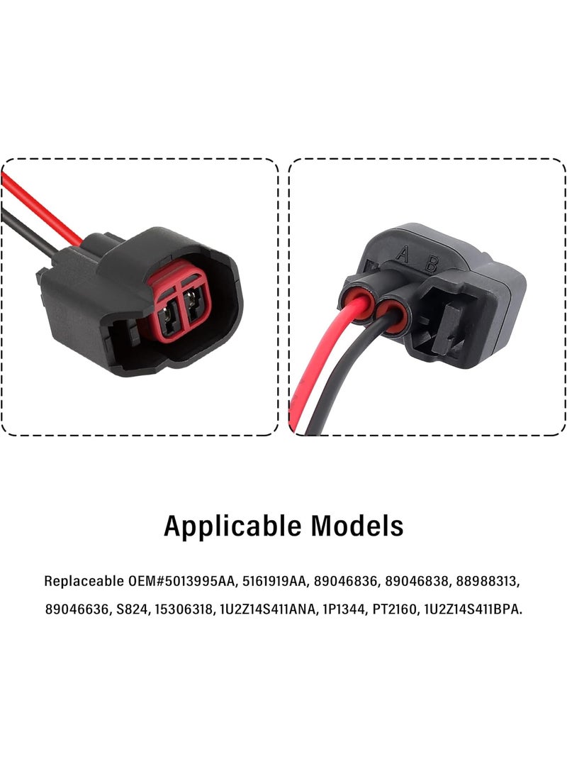 8 PCS Fuel Injector Connector tail,Fuel Injectors Set of 8 Replace OEM# 5013995AA,5161919AA,Car Accessories Fuel Injector Wiring Harness Compatible with Dodge,Ford,Chevrolet (8PCS) - Image 5