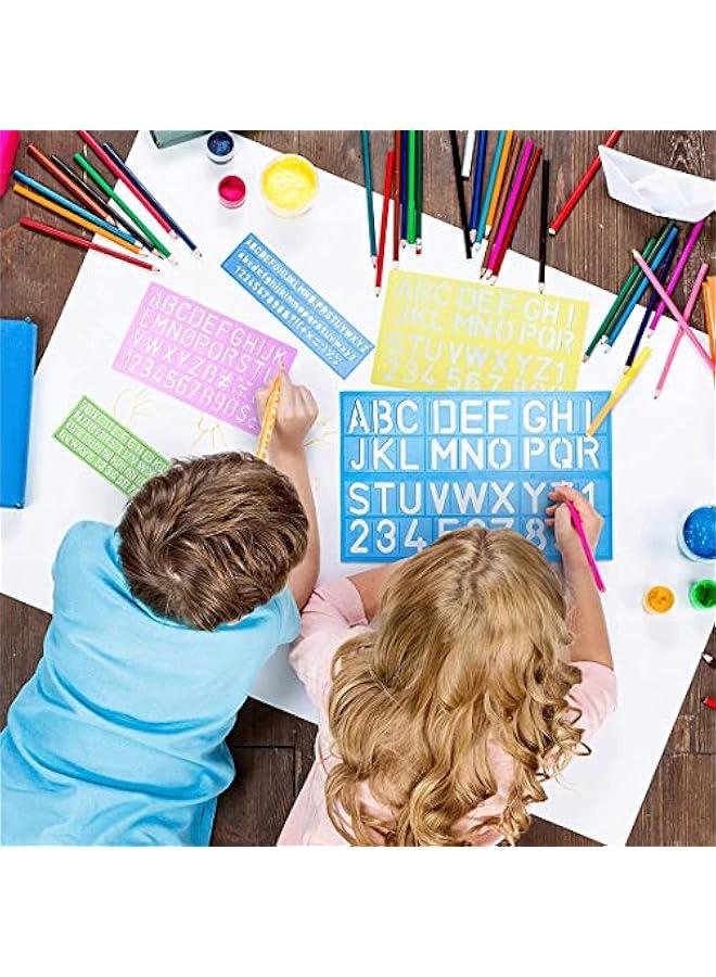 فايلكس Stencil Set for Kids and Adults ABC Templates for ting and Drawing Plastic Letter Stencils for Crafts and   4  orted Color - Image 4