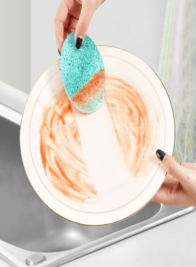 Eionryn Teal Turquoise Sparkle Kitchen Sponges Sea Water Aqua Green Cleaning Dish Sponges Non-Scratch Natural Scrubber Sponge for Kitchen Bathroom Cars, pack of 3 - Image 5