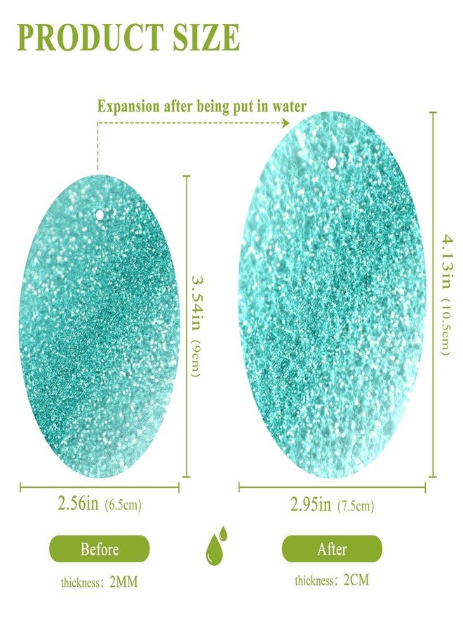 Eionryn Teal Turquoise Sparkle Kitchen Sponges Sea Water Aqua Green Cleaning Dish Sponges Non-Scratch Natural Scrubber Sponge for Kitchen Bathroom Cars, pack of 3 - Image 2