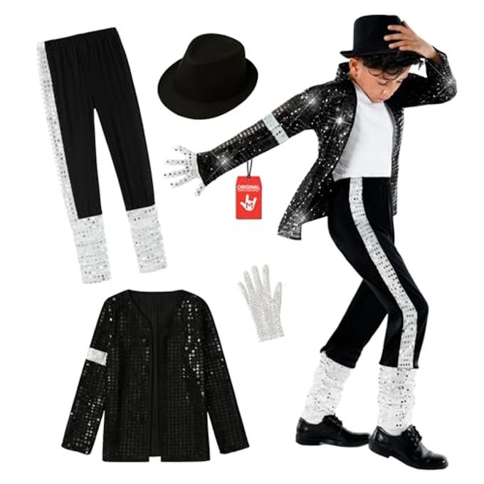 MORPH Popstar Costume for Kids, 80s Disco Outfits for Boys, Retro Costume Boys, 80s Party Wear, Halloween Costumes for Kids, Small - Image 1