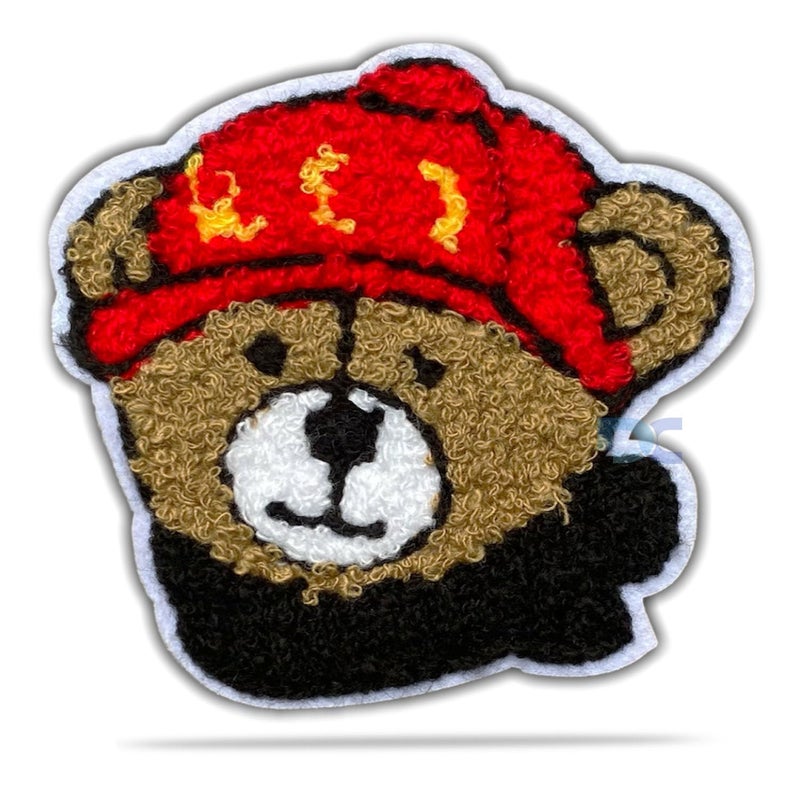 Daily Crafts Daily Crafts Unisex Kids Patches Needlework Sew on Stitching Clothes Patch for Clothes Boutiques Jackets Jeans Bags Multicolor Towel Design Cute Bear with Red Cap - Image 2