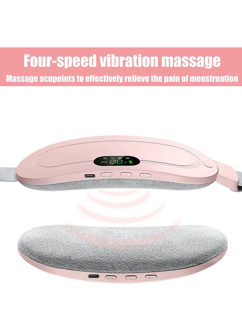 Eworld Portable Cordless Heating Pad for Period Cramps Relief, Rechargeable Electric Heat Belt with 3 Adjustable Heat Levels and 4 Vibration Modes, Perfect Gift for Women and Girls, Pink  - Image 4