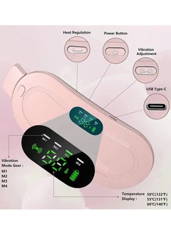Eworld Portable Cordless Heating Pad for Period Cramps Relief, Rechargeable Electric Heat Belt with 3 Adjustable Heat Levels and 4 Vibration Modes, Perfect Gift for Women and Girls, Pink  - Image 5