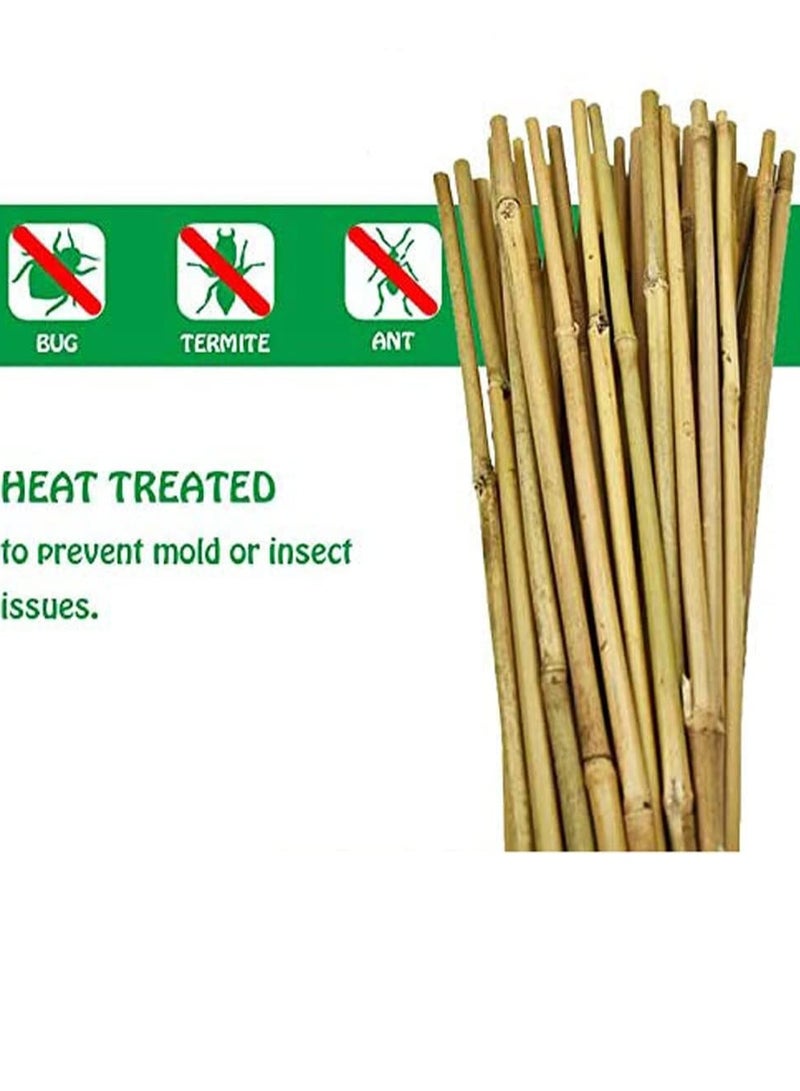 Generic 5PCS Natural Bamboo Poles for Gardening – Plant Support Stakes 60cm, 100cm, 120cm | Strong & Durable Bamboo Sticks for Indoors & Outdoors | Eco-Friendly Bamboo Garden Poles for Plants & DIY Projects  - Image 3