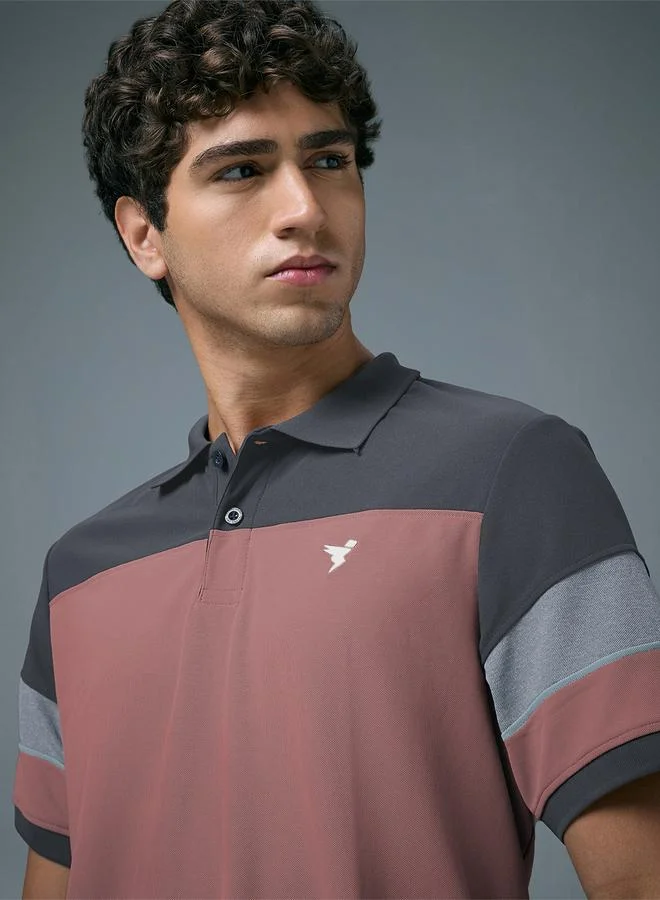 Technosport  Men Slim Fit Color Block Pique Polo for Men | Best Price UAE