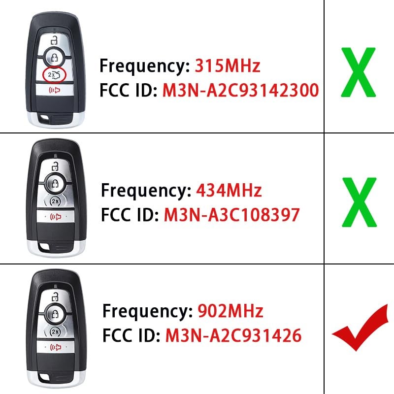 Aichiyu Keyless Entry Smart Remote Key Fob Replacement for Ford Bronco 2021-2023 Edge Explorer 2017-2022 Escape 2010-2022 Maverick 2022 Ranger XLT, 902MHz FCC ID: M3N-A2C931426, P/N: 164-R8182 - Image 4