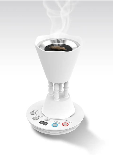 Chala Incense Burner, Three Different Programs, Ceramic Heating Base, Cool Handle, White, Electric 350W