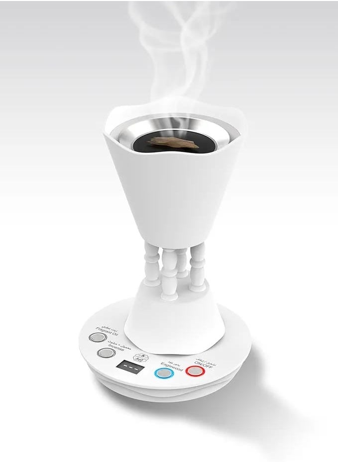 Al Saif Electric - Chala Incense Burner, Three Different Programs, Ceramic Heating Base, Cool Handle, White, Electric 350W - Image 1