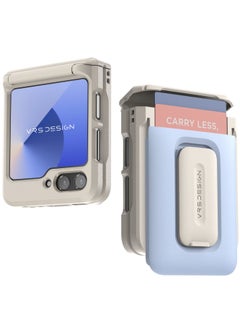 VRS Design D-Wallet Orb Samsung Galaxy Z Flip 6 Case Cover Wallet [2 Card Holder Slot] Built-in [Kickstand] and [Hinge Protection] - Cotton Blue  - Image 1