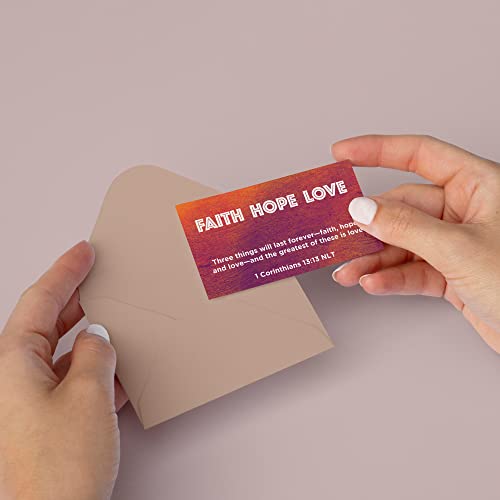 Logos Trading Post Faith Hope Love, 1 Corinthians 13:13, Bulk Pack of 25 Affirmation Scripture Cards for Kids, Pass it On Christian Bible Verse Cards for Sunday School, Childrens Church, & Youth Group Ministry - Image 4