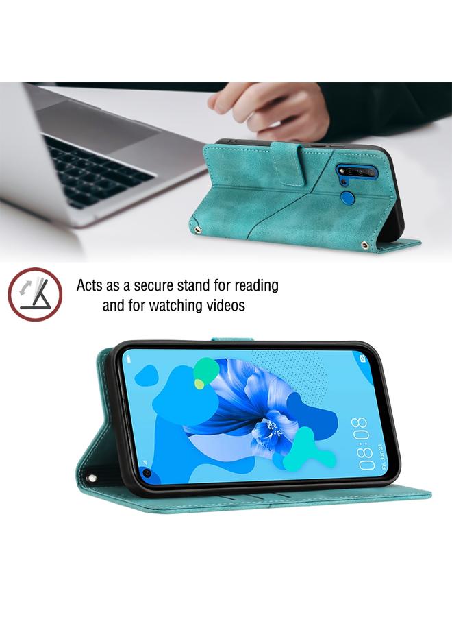 اس-توب جراب لهاتف Huawei P20 lite 2019 / nova 5i، جراب هاتف من الجلد المنقوش بملمس الجلد - Image 4