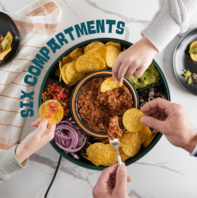 Kusini Taco Tuesday Kit - Taco Bar Serving Set for a Party - 30oz Heated Pot, 4 Taco Holders, & Detachable Lazy Susan Tray - Taco Night Fiesta – Unique Couple & Housewarming Gift Set Ideas - Image 3