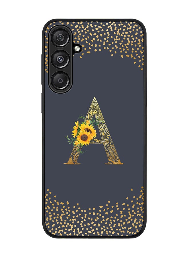Stylizedd For Samsung Galaxy A16 / A16 5G Case,Slim fit Camera Protection, Shockproof Thin Phone cover - Custom Floral Monogram - A (Grey ) - Image 1