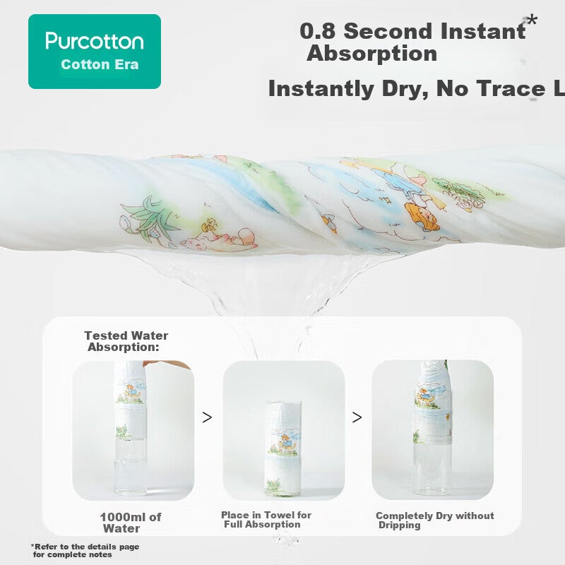 JD Jing Zao PurCotton Baby Gauze Bath Towel, Pure Cotton Antibacterial Newborn Infant Bath Towel, Cat Dream Traveler 95cm - Image 5
