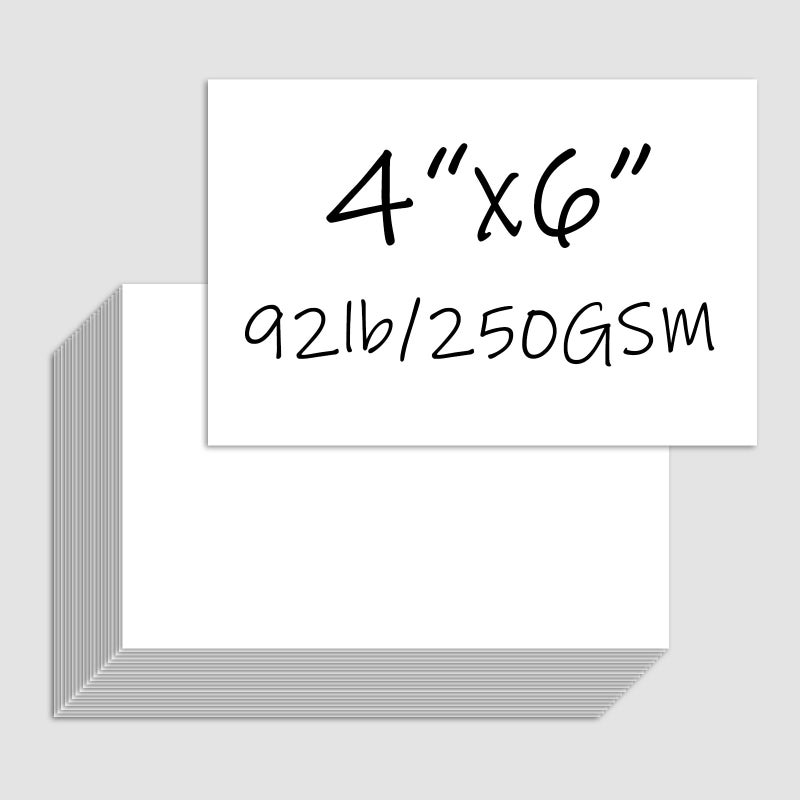 100 Pack 4x6 White Cardstock Paper 92lb250GSM Heavyweight Blank Card Thick Index Card for Printer Postcards Wedding Invitation Thankyou Cards