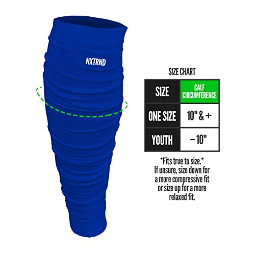 NXT NXTRND Nxtrnd Football Leg Sleeves, Calf Sleeves for Men & Boys, Sold as a Pair (Royal Blue) - Image 2