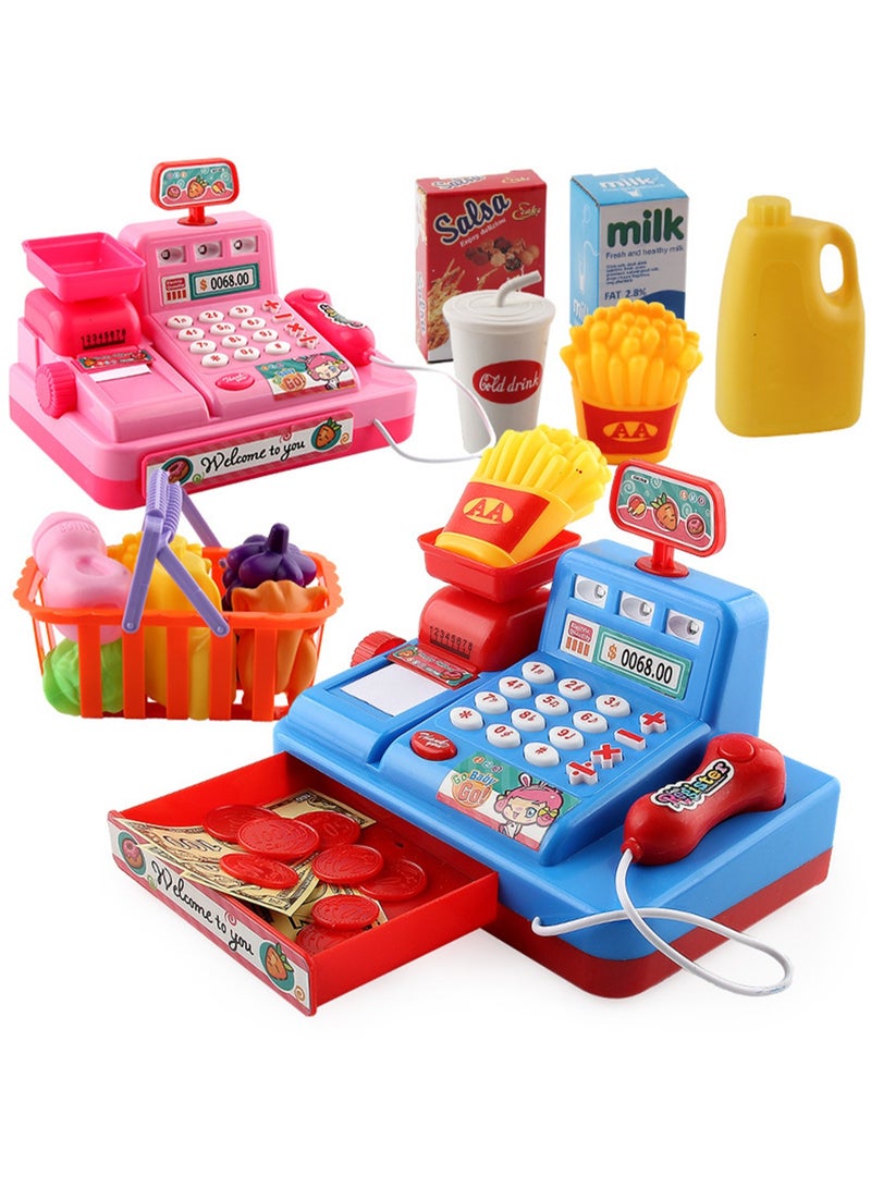 Pretend To Be A Supermarket Cash Register Toy With Lights And Music, Role Play Cash Register, Parent-Child Birthday Gift (Pink Regular Version) - Image 4