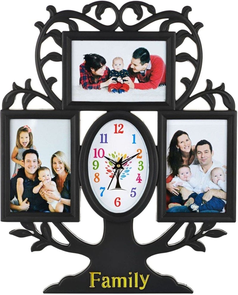 Harbour Analog Latest Stylish New Models Wall Clock with Photo Frames for Home Living Room Hall Bedroom (Size Height 44 CM X Width 34 CM)- Home Decor Big Size Wall Clock WL 715 SN 3 - Image 3