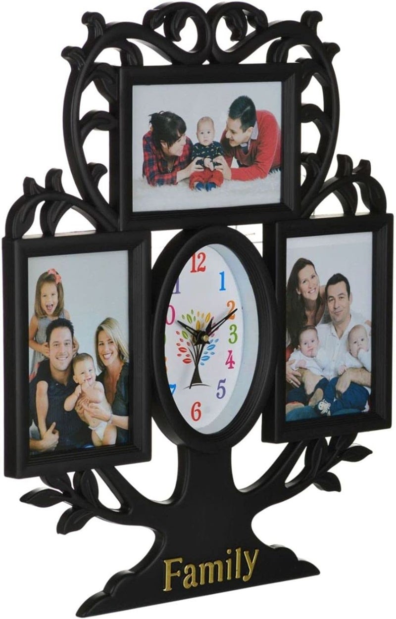 Harbour Analog Latest Stylish New Models Wall Clock with Photo Frames for Home Living Room Hall Bedroom (Size Height 44 CM X Width 34 CM)- Home Decor Big Size Wall Clock WL 715 SN 3 - Image 4