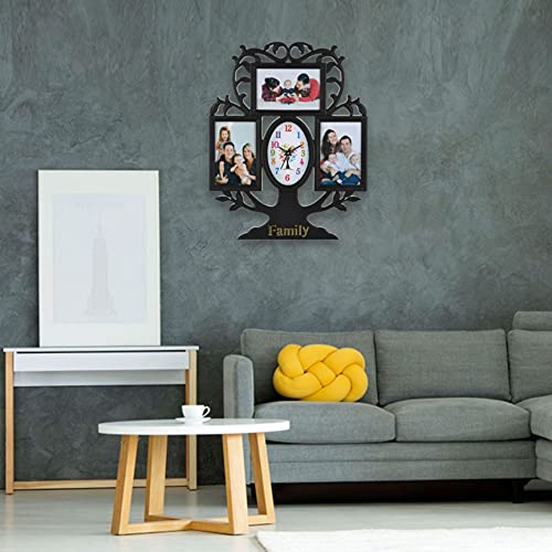 Harbour Analog Latest Stylish New Models Wall Clock with Photo Frames for Home Living Room Hall Bedroom (Size Height 44 CM X Width 34 CM)- Home Decor Big Size Wall Clock WL 715 SN 3 - Image 2
