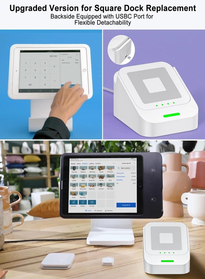 VASTHOME Square Dock Compatible with Square Card Reader 2nd Gen-Upgraded Detachable USB-C Port on The Back, Holder Stand for Square Reader and POS System (for Square Card Reader Stand - 2nd Gen Only) - Image 4