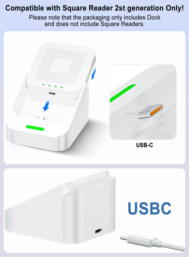 VASTHOME Square Dock Compatible with Square Card Reader 2nd Gen-Upgraded Detachable USB-C Port on The Back, Holder Stand for Square Reader and POS System (for Square Card Reader Stand - 2nd Gen Only) - Image 2